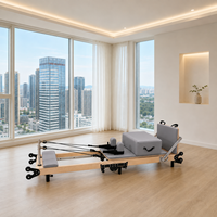 Camas Reformer Pilates Plegable de Madera de Arce con Patas Extensibles para Estudio y Casa Ahorra Espacio