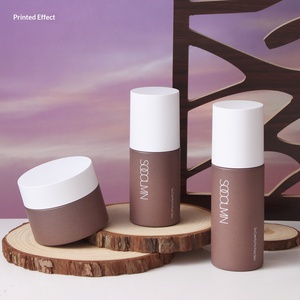 Nuevo Envase Cosmético de Vidrio con Textura de Imitación Piedra, Superficie Bronceada, 50g, para Crema Facial, Tónico, Loción, Esencia - Product Image 3