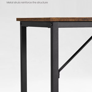 Modern minimalist steel and wood <b>computer</b> <b>desk</b>, versatile for both business and home use, rustic brown gaming <b>computer</b> <b>desk</b>. - Product Image 4