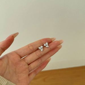Dylam Trending Geometric Design <b>Solid</b> S925 <b>Silver</b> Rhodium 18K Gold Plated Triangle Marquise 5A CZ Zirconia Stud <b>Earrings</b> Jewelry - Product Image 6