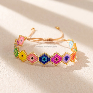 Hot Sale Customized Handmade Adjustable Bohemia Style Heart Shape Miyuki Glass Seed <strong>Beads</strong> Braided <strong>Bracelets</strong> for Women - Product Image 5