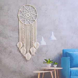 Macrame Besar penangkap mimpi permadani Boho coklat buatan tangan gantungan dinding Dreamcatcher untuk kamar tidur dekorasi rumah seni dinding kamar bayi