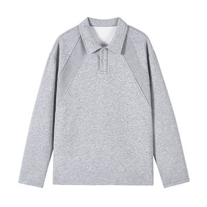 Polo de Algodón Mamba para Hombre, Estilo Americano, <span class=keywords><strong>Cuello</strong></span> Regular, Manga Larga, Color Sólido, Otoño - Product Image 5