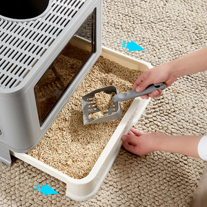 Nouveau grand bac à litière pliable fermé pour chat en plastique PP - Product Image 3