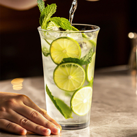 Verre à boire moderne et unique à rayures verticales pour Mojito, cocktail, jus, café glacé, soda, eau et bière