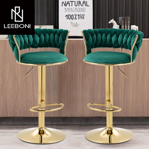 <span class=keywords><strong>Tabouret</strong></span> de <span class=keywords><strong>bar</strong></span> pivotant en velours, cadre en métal, mobilier commercial moderne de luxe, comptoir de café d'hôtel, tabourets de <span class=keywords><strong>bar</strong></span> de cuisine - Product Image 1