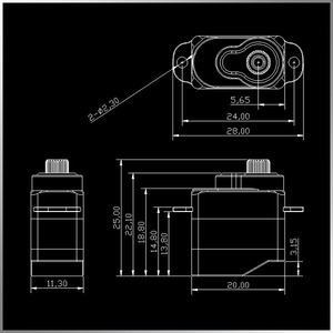 Servo Mini sin Núcleo Dmond S02M A11CLS V3 12g 1.5kg 0.03seg Engranajes Metálicos Digitales para <span class=keywords><strong>Coche</strong></span> de Carreras RC <span class=keywords><strong>Kyosho</strong></span> Mini-Z - Product Image 2