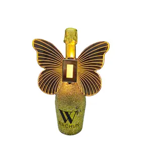 Alüminyum alaşım akrilik kelebek kanatları LED strobe baton şarj LED için sparkler işık şampanya kapak işık gece kulübü bar