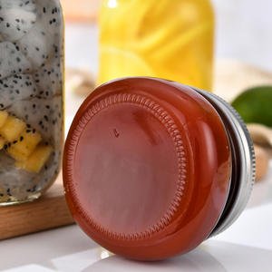 Pot en verre transparent <span class=keywords><strong>de</strong></span> qualité alimentaire avec bouchon à vis <span class=keywords><strong>de</strong></span> 70 mm pour beurre <span class=keywords><strong>de</strong></span> cacahuète, confiture <span class=keywords><strong>de</strong></span> fraises, sauce - Product Image 1