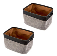 Panier de rangement en tissu coton et lin de 24,6 L, pliable, avec poignées en coton, vente en ligne
