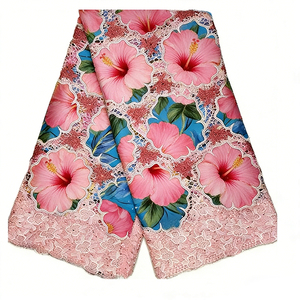 Tissu Imprimé Wax <span class=keywords><strong>Africain</strong></span> de Haute Qualité, Style Exceptionnel, <span class=keywords><strong>Dentelle</strong></span> Appliquée Broderie 3D, 6 Yards, Collection 2026 - Product Image 6