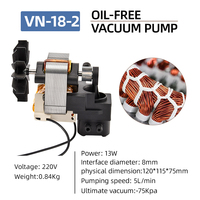 Pompe à vide à piston électrique portable sans huile 220V 13W -75KPa 5L/min, tête de pompe à air pour machines avec support moteur