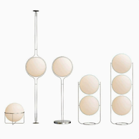 Lampu Lantai Globe Besi & Akrilik Postmodern dengan Lapisan Krom - Lampu LED dengan Ketinggian yang Dapat Disesuaikan untuk Dekorasi Ruang Tamu, Kamar Tidur, dan Kantor
