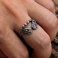 Bijoux de motard pour femmes, Punk gothique, tendance, rétro, Punk gothique, cœur, papillon, crâne, cœur, bagues gothiques, cadeaux d'halloween