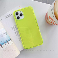 Coque de téléphone transparente en TPU souple de couleur bonbon fluorescente pour iPhone 16, antichoc, transparente, néon, pour iPhone 15 14 13 12 11 17 Plus