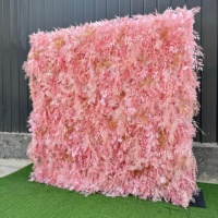 Dinding latar belakang bunga gaya rumbai sutra buatan realistis, ukuran gulung 8ft x 8ft untuk dekorasi pesta pernikahan