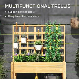<span class=keywords><strong>Jardinière</strong></span> surélevée moderne en bois écologique <span class=keywords><strong>avec</strong></span> treillis, bac de plantation surélevé, étagère de rangement pour fleurs et légumes, pour la maison et l'extérieur - Product Image 4