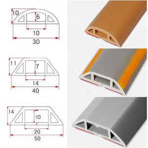 Protection de câble en caoutchouc robuste à 3 canaux, <span class=keywords><strong>rampe</strong></span> anti-chute pour sol d'atelier et couverture de câble industrielle, protection anti-chute de câble - Product Image 1