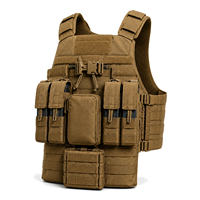 Gilet de course tactique longue portée pour hommes, jusqu'à 45 lb, gilet lesté avec poches pour plaques 10x12 et hydratation 3L