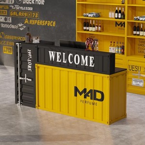 Op Maat Gemaakte Industriële Ijzeren Receptie Container Stijl Bar Teller Voor Hotels En Commercieel Meubilair - Product Image 2