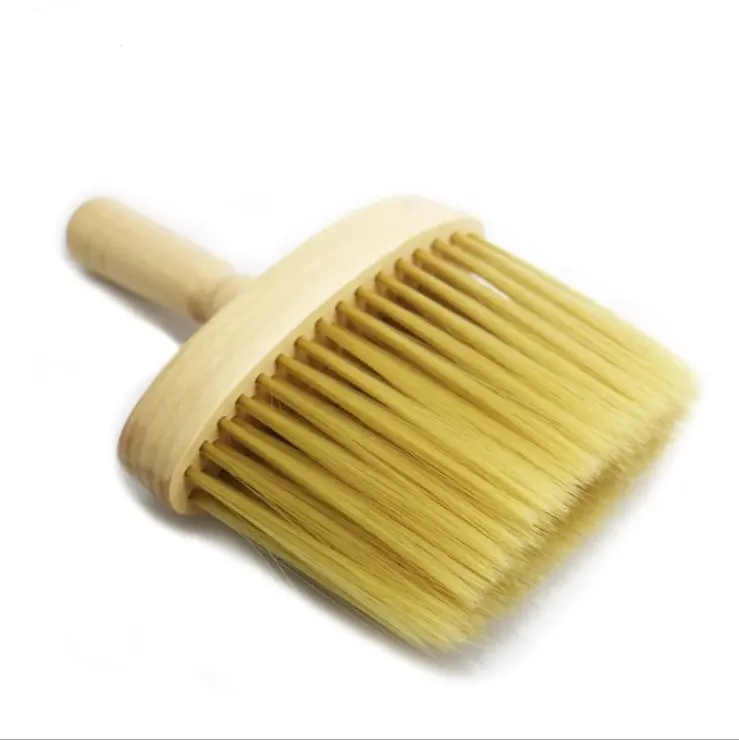 Cepillo de plumero de cuello de barrido de pelo de uso doméstico de salón de cerdas suaves profesionales con mango de madera