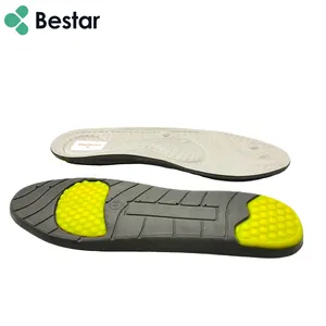 Bestar Hotselling Custom Logo Best Comfort Shock Absorbing Gel Field Pain Relief Sport Cushioning Pu Shoe Insole