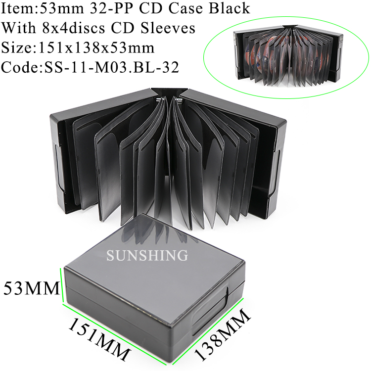 M03:53mm 32-PP CD Case Ring Binder Noir