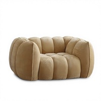 Nouveau canapé en tissu droit de style rétro français crème citrouille, minimaliste moderne, pour salon, canapé paresseux design