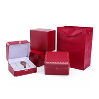 Vente en Gros d'Usine Boîtes et Étuis à Montres en Carton Rouge Logo Personnalisé Luxe Boîte Carrée en Papier pour Montre de Marque Unique pour Cartier Casio