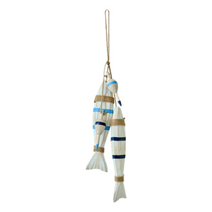 Mediterranean Style Wooden Fish <b>Wall</b> Hanging Decoration Striped Design Home <b>Decor</b> Hanging Ornament - Product Image 4