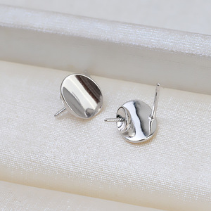 S925 Silver Rabbit Earrings JG5394 DIY Accessories with 6-8 Pearl Empty <b>Tray</b> for <b>Jewelry</b> Finding & Components - Product Image 4