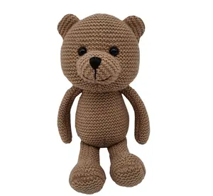 ตุ๊กตาหมีของเล่นสำหรับเด็กแรกเกิด,ของเล่นตุ๊กตาหมีถักโครเชต์น่ารักความยาว20ซม.