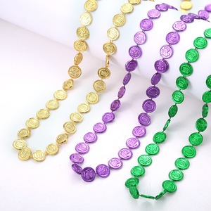 Vente en gros d'usine, collier couronne de carnaval personnalisé, festival de la Nouvelle-<span class=keywords><strong>Orléans</strong></span>, fête, perles en résine plastique électroplaquées - Product Image 3