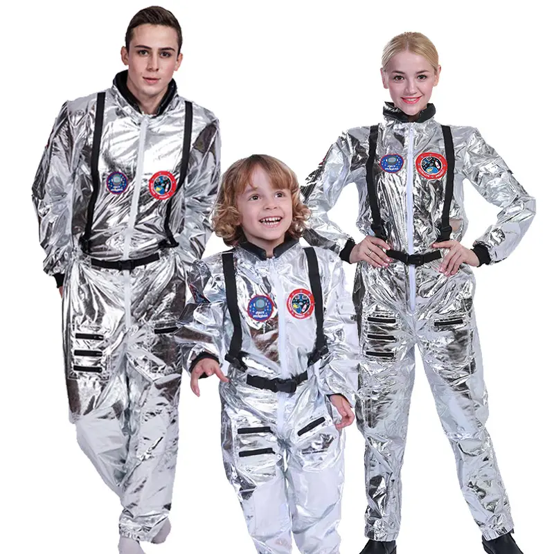 Косплей костюм для взрослых астронавт космический комбинезон костюм с вышитыми нашивками и карманами для женщин и мужчин и детей