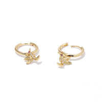 Boucles d'oreilles en argent sterling S925 avec zircon, exquises et colorées, cadeaux pour femmes, boucles d'oreilles huggie en forme d'oiseau