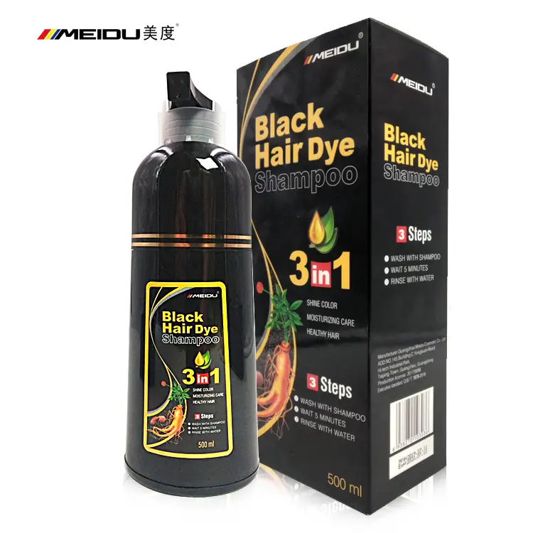 Etichetta privata fabbrica casa a base di erbe naturale oscuramento marrone chiaro scuro magico colore dei capelli neri shampoo tinture per capelli bianchi grigi