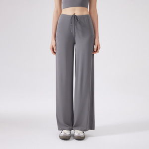Wholesale Women's Drawstring High Waist Wide Leg Yoga Pants <b>Flowy</b> Lounge Trousers Buttery Soft Fitness Casual Sports Pants - Product Image 1