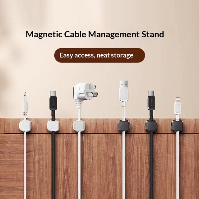 TGYW Desktop Cable Organizer to Hold Mobile Phone Chargers and Data Cables, Featuring a Double-sided Magnetic Strip Design.