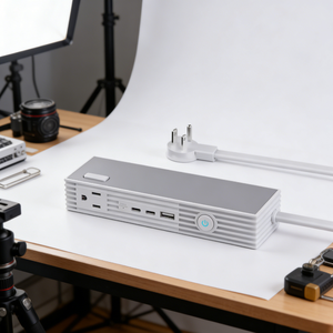Regleta de Enchufes Portátil <span class=keywords><strong>con</strong></span> Puertos <span class=keywords><strong>USB</strong></span>, Protector de Sobretensión para Lámparas y Cable de Extensión - Product Image 1