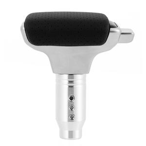 Pommeau de levier de vitesse de voiture en alliage d'aluminium, cuir perforé, design ergonomique universel - Product Image 4