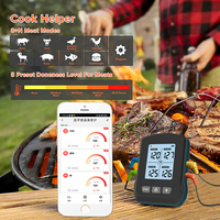 Thermomètre numérique WiFi LCD pour barbecue, four et fumoir avec 4 sondes pour la cuisson