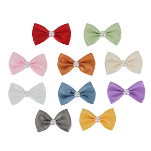 Ribbon hoa appliques DIY Craft hairbow phụ kiện Vớ quần áo may món quà cưới trang trí Ribbon cung với ngọc trai - Product Image 1