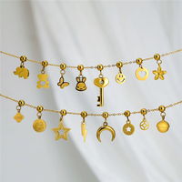 SP vente en gros en acier inoxydable breloques fabrication de bijoux lune étoile de mer bricolage breloques pour collier Bracelet accessoire fait main