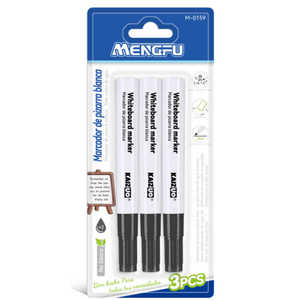 Set 10 <b>Pens</b>/<b>Box</b> Non-Toxic Low Odor Whiteboard Markers Black Office School Wholesale Mengfu Brand Model M-0159 Made in China - Product Image 1