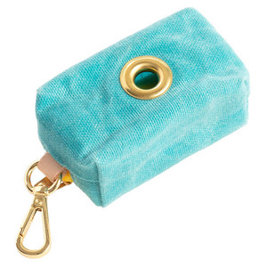 Distributeur de sacs à déjections pour animaux de compagnie en toile cirée 13x5cm, portable, pour le rangement des déchets canins, couleur bleue - Product Image 3