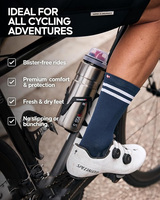 Calcetines de Ciclismo, Calcetines de Ciclismo de Secado Rápido y Acolchados, Comodidad de Secado Rápido y Acolchados para Ciclismo de Carretera, MTB y Gravel, Unisex