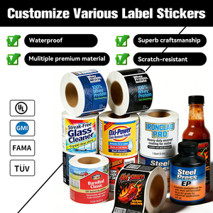 High Quality Black Gold Foil Stamping Logo Labels Etiquette Custom Logo <strong>Stickers</strong> For Business - Product Image 2