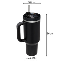 Gobelet isotherme à double paroi de 40 oz avec poignée, logo personnalisé, motif papa squelette amusant, cadeau pour la fête des pères