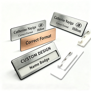 Broches personnalisées gravées sur mesure, badges nominatifs, épingles magnétiques professionnelles, broches nominatives portables en métal - Product Image 1
