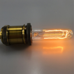 Antiguo <span class=keywords><strong>Edison</strong></span> <span class=keywords><strong>T10</strong></span> 40W bombilla incandescente regulable nostálgico 120V E26 filamento Tubular Vintage latón colgante Base de luz latón - Product Image 4